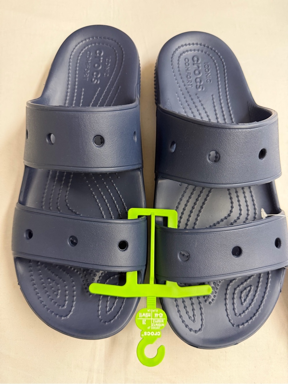 CROCS Navy Dual-Strap Slide Sandals